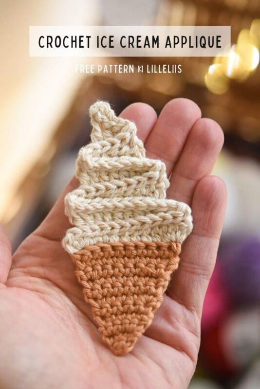 crochet ice cream applique free pattern