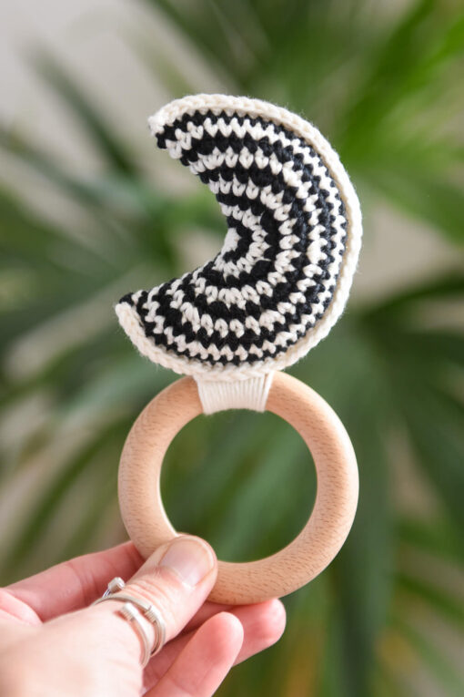 Crochet Montessori Moon Rattle