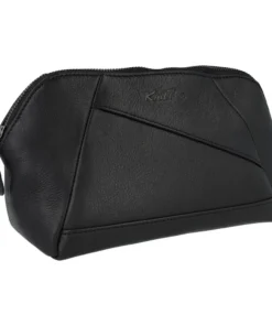 Leather project bag black