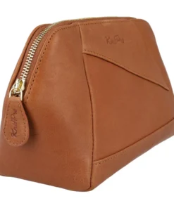 Leather project bag with zipper