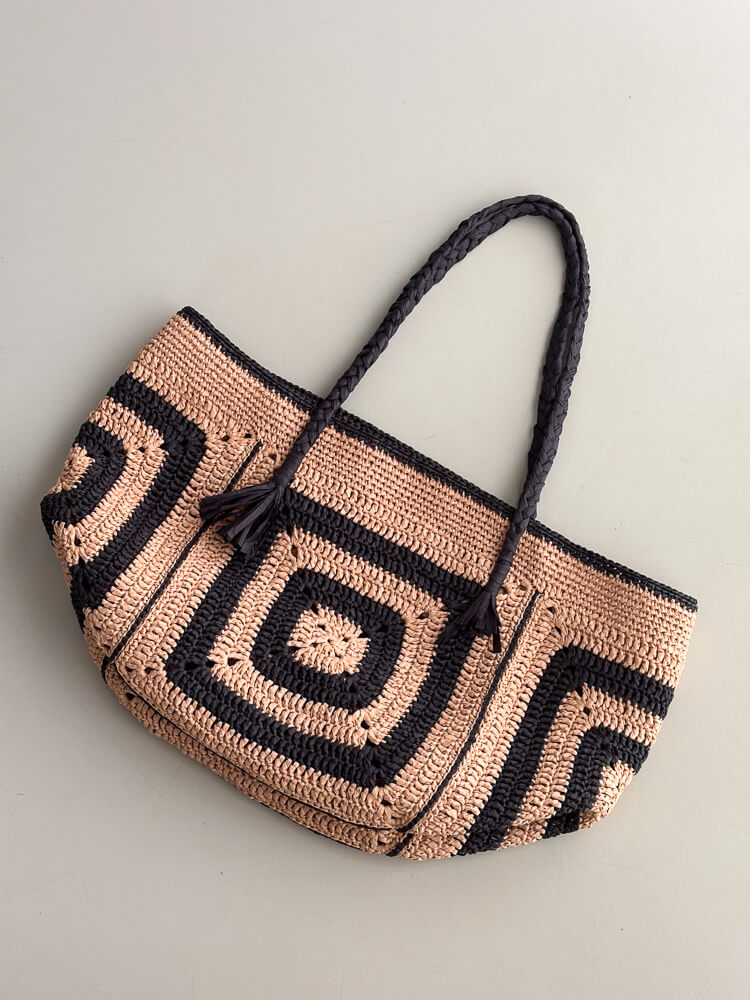 Crochet Paper Yarn Beach Bag