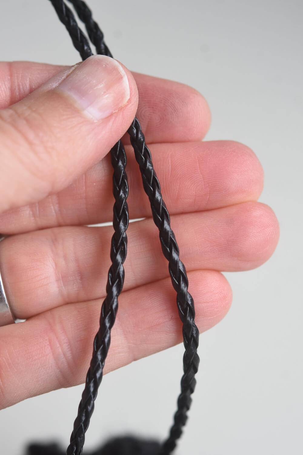 Braided leather cord